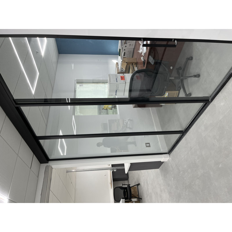 Doors22 3 Panel Clear Glass Sliding Room Divider - Aluminum